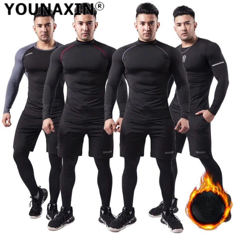 Warm Winter Clothing - 3-piece Men Plush Warm Sports Suit