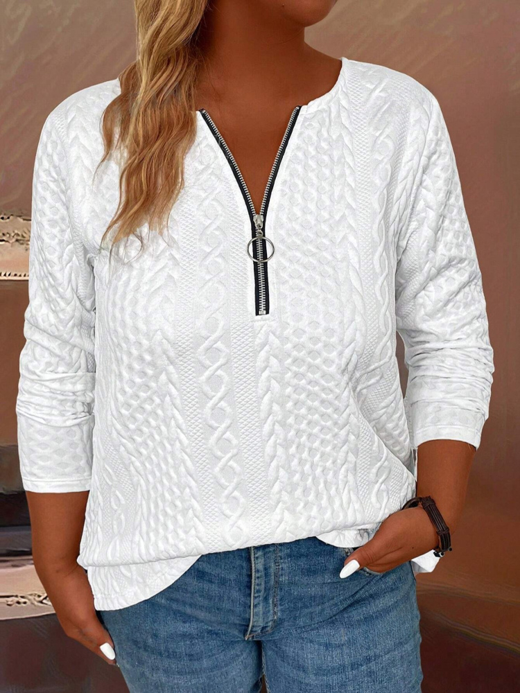Winter Clothing Trends - Women's Clothing Autumn/Spring T-shirt Half-Zipper Clothes